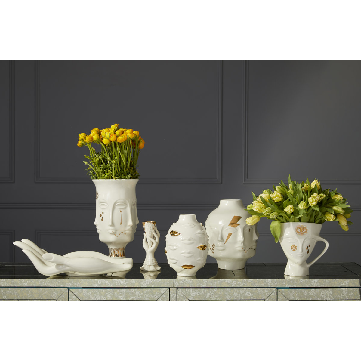 Jonathan Adler Gilded Muse Gala Round Vase & Reviews | Perigold